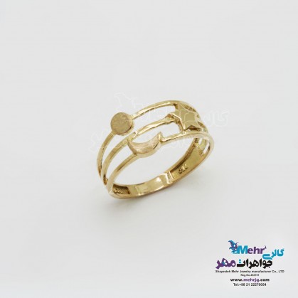 Gold ring - moon and star design-MR0827